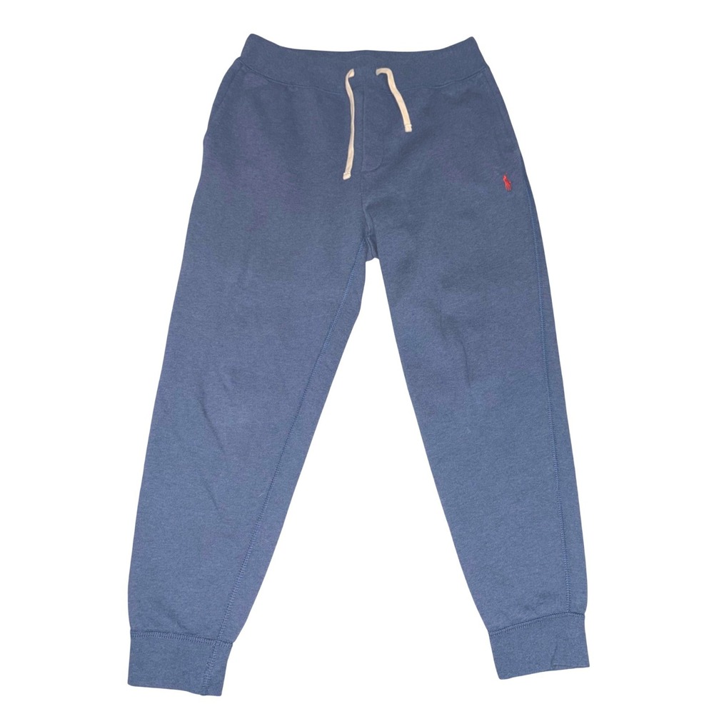 Polo Ralph Lauren Mens Medium Heathered Blue Fleece Jogger Sweatpants Pants